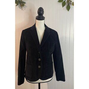 Brooks Brothers Womens Black Corduroy Blazer Jacket Size 2